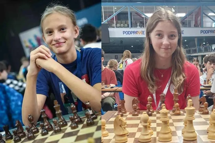 奥地利女少年棋手Alina Donets和Josephina Akiko Brunner