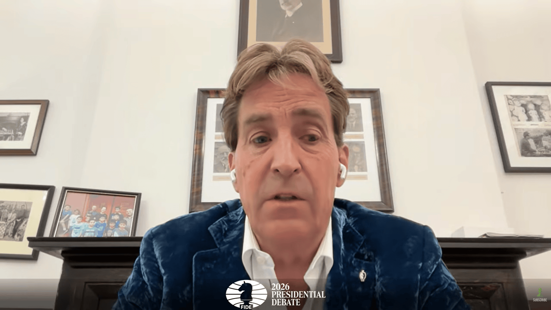 Jan Henric Buettner在国际棋联主席候选人线上辩论中发言。