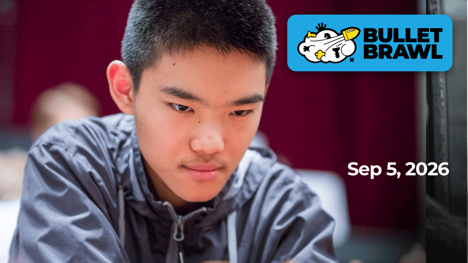 Chess.com一秒棋擂台赛战报头图，展示熊奕韬并标注2026年9月5日。