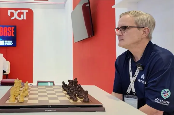 约翰·唐纳森在ChessBase访谈现场。